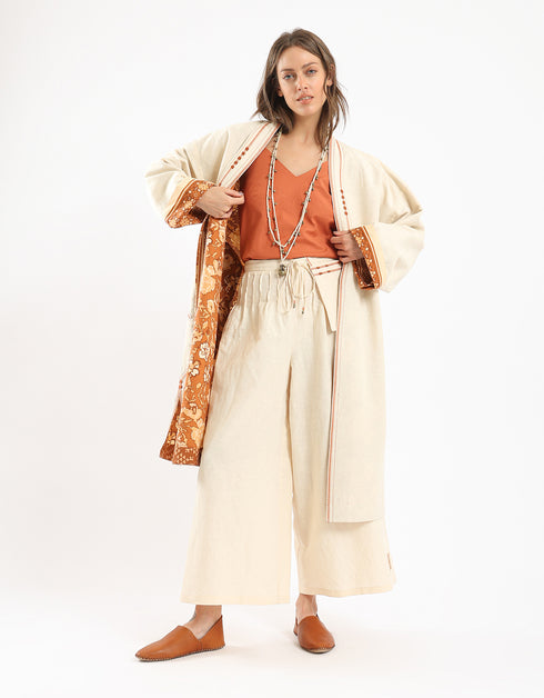 Top in cotton thin straps with a V-neckline